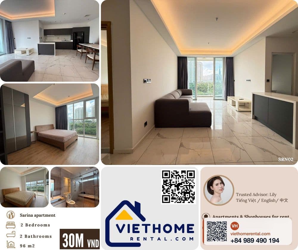 Cho thuê Sarina - Căn hộ 2 phòng ngủ 96m² nội thất đầy đủ tại Thủ Thiêm, Q2 - Main view