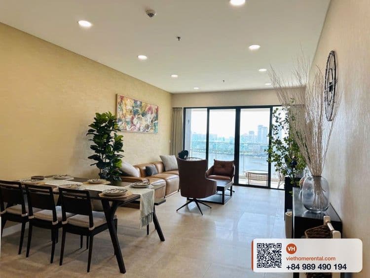 Căn hộ 4 phòng ngủ 186m2 view sông cho thuê tại Thủ Thiêm, Q2 - Photo 2